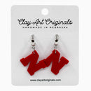 Red Husker 'N' Polymer Clay Earrings | Clay Art Originals