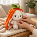 Reversible Strawberry Bunny Plush Toy Soft Polyester Stuffed Animal for Kids Hide and Seek Transforming Toy