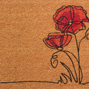 Red Flower Coir Doormat