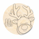 Unfinished Wood Reindeer Hi Door Sign Kit | Wood Craft Cutouts | 1/4" Thick |