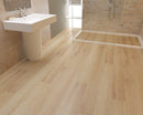 SPC Vinyl Rigid Core 9" Width 60" RL, 8mm Thick, 2mm IXPE Renegade Tan Paragon Floors - Mazzia Collection Product shoot washroom view 2