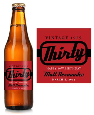 Retro Birthday Beer Label