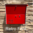 RetroBox Locking Small Package Wall Mounted Mailbox in Textured Matt Black