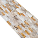Riverrock Mixed Ledger 3D Panel 6"x24" Natural Marble Wall Tile - Full Truckload angle closeup view 