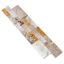 Riverrock Mixed Ledger 3D Panel 6"x24" Natural Marble Wall Tile - Full Truckload top angle view 