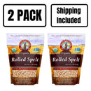 Organic Rolled Spelt | Pack of 2 | 1 lb | Non-GMO | Shipping Included | Grain Place Foods