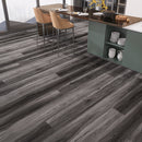 SPC Vinyl Rigid Core 7" Width 60" RL, 6mm Thick, 1.5mm IXPE Rooted Graphite, Veritas Floors - Mazzia Collection kitchen view 2