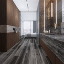 SPC Vinyl Rigid Core 7" Width 60" RL, 6mm Thick, 1.5mm IXPE Rooted Graphite, Veritas Floors - Mazzia Collection bedroom view 3