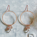 Rose Gold Dangle Hoops Earrings | Gemstones Jewelry