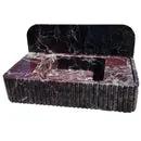 Rosso Levanto Marble Fluted Wall Mount Sink 8 Inch Backsplash