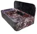 Rosso Levanto Marble Fluted Wall Mount Sink 8 Inch Backsplash