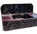 Rosso Levanto Marble Fluted Wall Mount Sink 8 Inch Backsplash