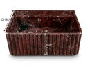 Rosso Levanto Marble Wall-Mount Bathroom Sink Fluted Design 24x16