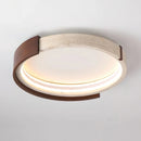 Round Cerqon Halo Travertine Ceiling Lamp
