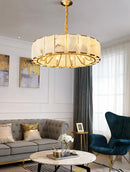 Round Modern Alabaster Chandelier