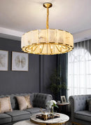 Round Modern Alabaster Chandelier