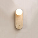 Round Oval Travertine Wall Lamp