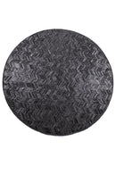 ROUND HERRINGBONE – Large Designer Cowhide Rug