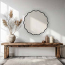 Black Round Wavy Mirrors - Brass Squiggly Mirror