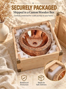 Round Copper Basin Sink - Engraved Brass Bathroom Sink