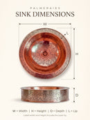 Round Copper Basin Sink - Engraved Brass Bathroom Sink