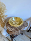 Round Sink - Round Hammered Brass Sink