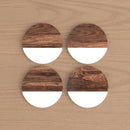 Mascot Hardware Fusion Round Wood & Resin Coaster Set of 4