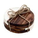 Mascot Hardware Fusion Round Wood & Resin Coaster Set of 4