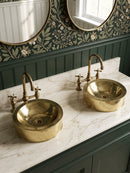 Round Brass Basin Sink - Hammered Gold Sink
