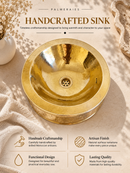 Round Brass Basin Sink - Hammered Gold Sink