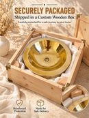 Round Brass Basin Sink - Hammered Gold Sink