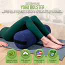 Yoga Bolster - Rectangle or Round or Pranayama shape Premium Professional Firm Studio Quality for Enhanced Yoga Practice