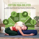 Yoga Bolster - Rectangle or Round or Pranayama shape Premium Professional Firm Studio Quality for Enhanced Yoga Practice