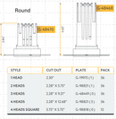 Goodlite Aster 1" Multi Head Trimless Kits