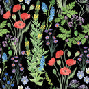 Modish Dark Wallpaper with Meadow Flowers Smart