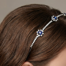Royal Sapphire Tiara Crown in Blue and Silver | Royalty Crown Party or Bridal Hair Accessory