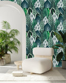 Large Leaves Pattern Wallpaper