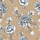 Beige Floral Wallpaper
