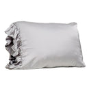 Ruffled Satin Pillowcase in Gray | Standard Size