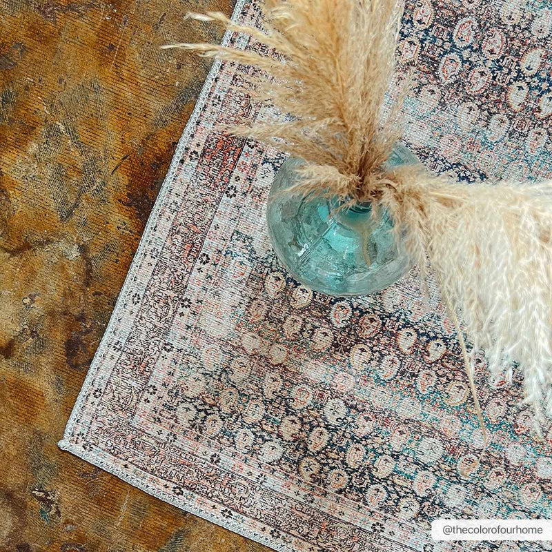 Rust Maligaya Distressed Washable Area Rug