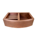 Double-Bowl Hammered Copper Farmhouse Kitchen Sink - Kova