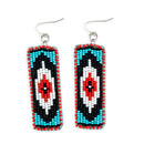 Love Thee Only Beaded Earrings In Ebony & Red