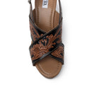 Myra Flower Ridge Sandals for Women with genuine leather and handtooled detail for casual wear