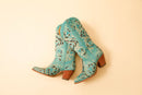 Myra Kasiopeah Cowgirl Leather Boots - Turquoise Western Boots for Women with Pointed Toe Heel