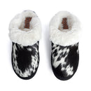 Myra Alamosa Shadow Fur-Lined Hairon Leather Slippers for Women â€“ Winter Indoor Comfort, Soft Sole, Western Style