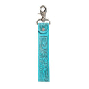 Myra Blooming Meadow Key Fob in turquoise with floral detail for everyday use