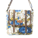 Mesa Morning Glories Messenger Bag In Blue and Off White