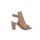 Myra Dodge Town Heel Shoes for Women with leather in peep toe western style with easy slip on design