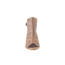 Myra Dodge Town Heel Shoes for Women with leather in peep toe western style with easy slip on design