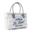 Saint Tropez Tote Bag In White & Sky Blue